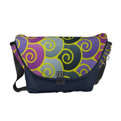 Ocean Swirls Purplish Messenger Bag