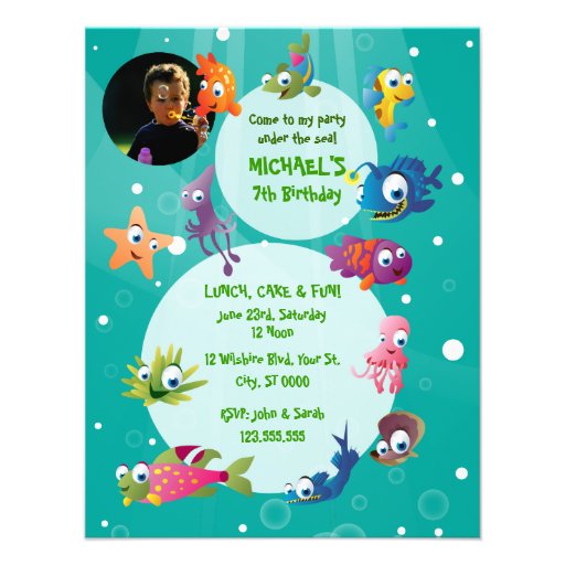 Ocean Theme Children's Birthday Party Invitation