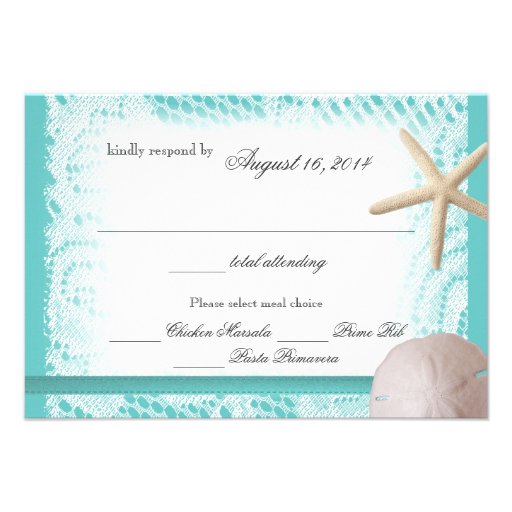 Ocean Theme Wedding Response Custom Invitations