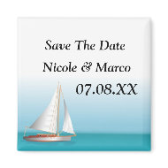 Ocean Theme Wedding Save The Date magnet