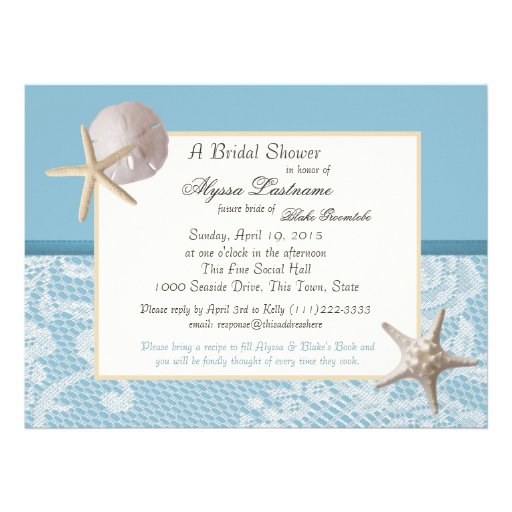 Ocean Theme Wedding Shower Announcements