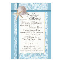 Ocean Theme Wedding Shower Custom Invitation