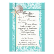 Ocean Theme Wedding Shower Custom Invites