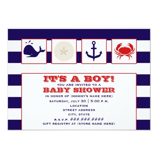 Ocean Themed Baby Shower Invitation Zazzle