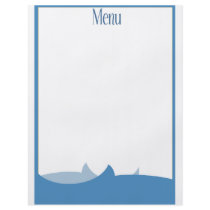 Ocean themed blank menu flyers