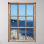 Ocean View from a Window with Sea Spray Posters