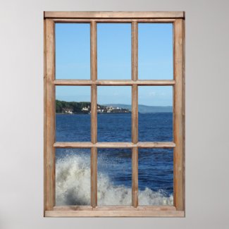 Ocean View from a Window with Sea Spray print