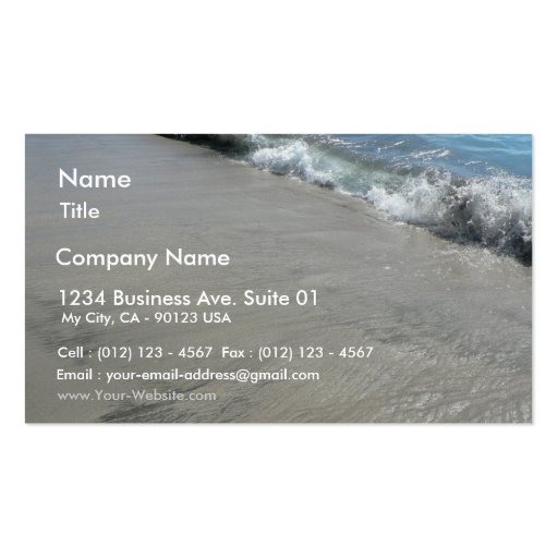 Ocean Wave Meet Sand Beach Business Card (front side)