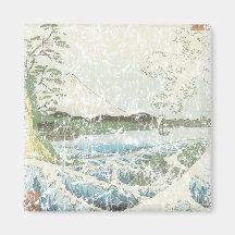 Ocean waves and Mt Fuji Refrigerator Magnets