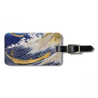 Ocean Waves Katsushika Hokusai masterpiece art Travel Bag Tag