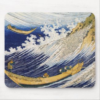 Ocean Waves Katsushika Hokusai masterpiece art Mousepads
