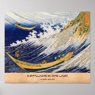 Ocean Waves Katsushika Hokusai masterpiece art Print