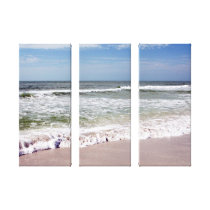 Ocean Waves on Pink Sandy Beach canvas prints