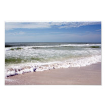 Ocean Waves on Pink Sandy Beach