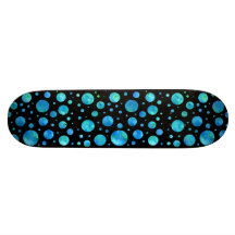 Ocean Waves Polka Dot Skateboard