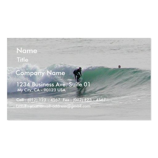 Ocean Waves Surfing Surfers Business Card Templates (front side)
