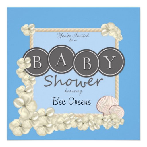 Oceanic Baby Boy Shower Invitation