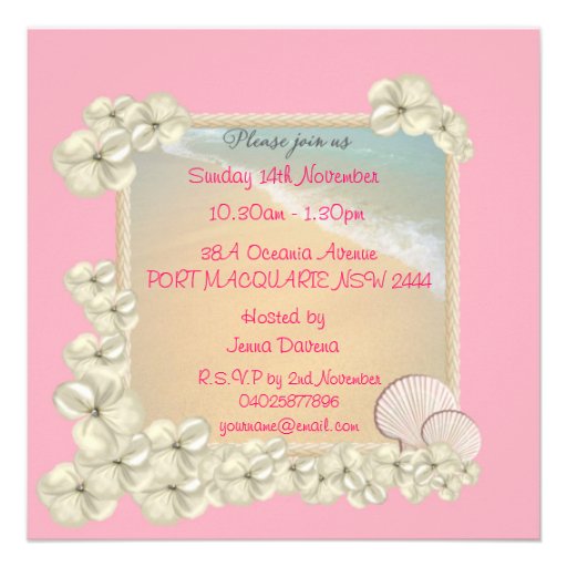 Oceanic Baby Girl Shower Invitation