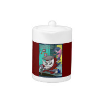 Oceanography/Global Warming Cartoon Teapot by Rick teapots