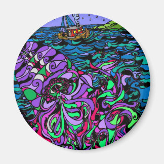 Oceans mystery 2 inch round magnet