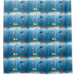 Oceans Of Fish Shower Curtains
