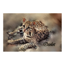 Ocelot art posters by WildByDezign Ocelot art posters