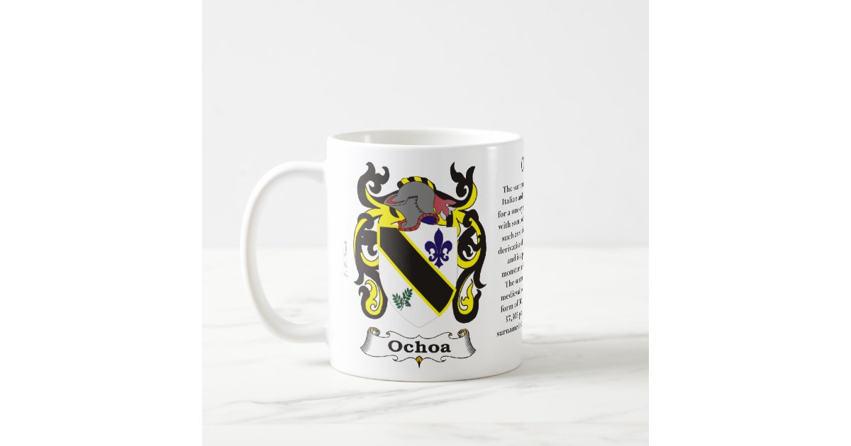 Ochoa, the origin, meaning and the crest coffee mug | Zazzle