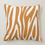 Ochre and Off White Zebra Design Pillow pillows