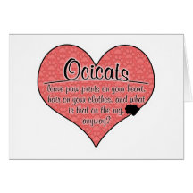 Ocicat Paw Prints Cat Humor Greeting Cards