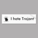 OCRlogo, I hate Trojan! bumper stickers