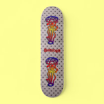 Octagonal tiles & Taino dancer Skateboard