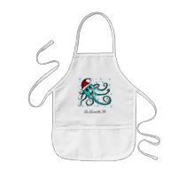 Octo Claus, kids apron by kasei_lee Octo Claus, kids apron