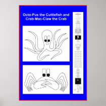 Octo-Pus the Cuttlefish color yourself poster - in