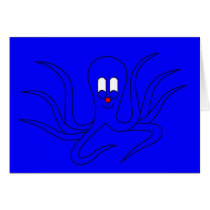 Octo-Pus the Cuttlefish - in a blue hiding place cards by lonvig Octo-Pus the Cuttlefish - in a blue hiding place cards