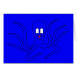Octo-Pus the Cuttlefish - in a blue hiding place Cards