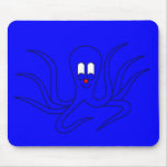 Octo-Pus the Cuttlefish - in a blue hiding place mousepads