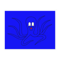 Octo-Pus the Cuttlefish - in a blue hiding place postcards by lonvig Octo-Pus the Cuttlefish - in a blue hiding place postcards