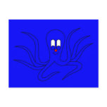 Octo-Pus the Cuttlefish - in a blue hiding place Post Card