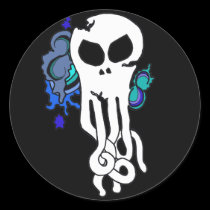 Octo skull blue stickers