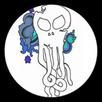 Octo skull blue stickers