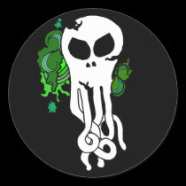 Octo skull green stickers