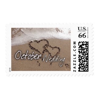 October Beach Destination Wedding - Customized Postage Stamp