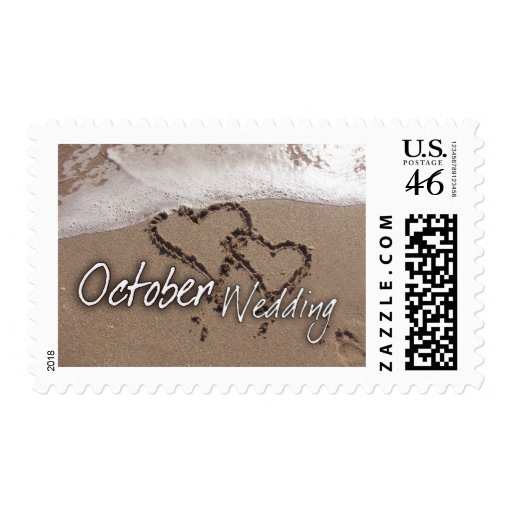October Beach Destination Wedding - Customized Postage Stamp