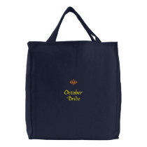 October Bride Navy Embroidered Bag embroidered bags