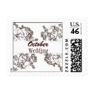 postcard - Chocolate and White month postage is perfect for any wedding occasion! Be sure to check out our other wedding postage stamps available! 
                 Each Wedding Month has the same selection of postage. If you would like something custom made or if you want any postage changed in some way, let me know! 