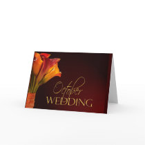 October calla lily wedding design greeting card