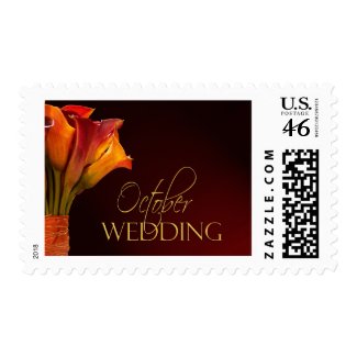 October calla lily wedding design stamp