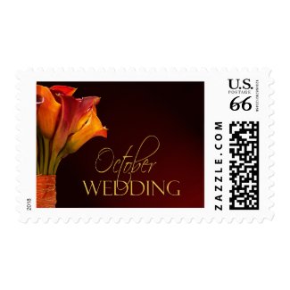 October calla lily wedding design postage