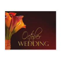 October calla lily wedding design postcards by perfectpostage October calla lily wedding design postcards