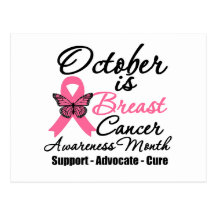 October is Breast Cancer Awareness Month Postcards